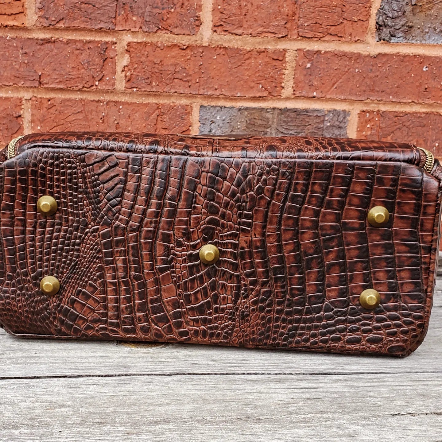 Crocodile Embossed Leather Bag