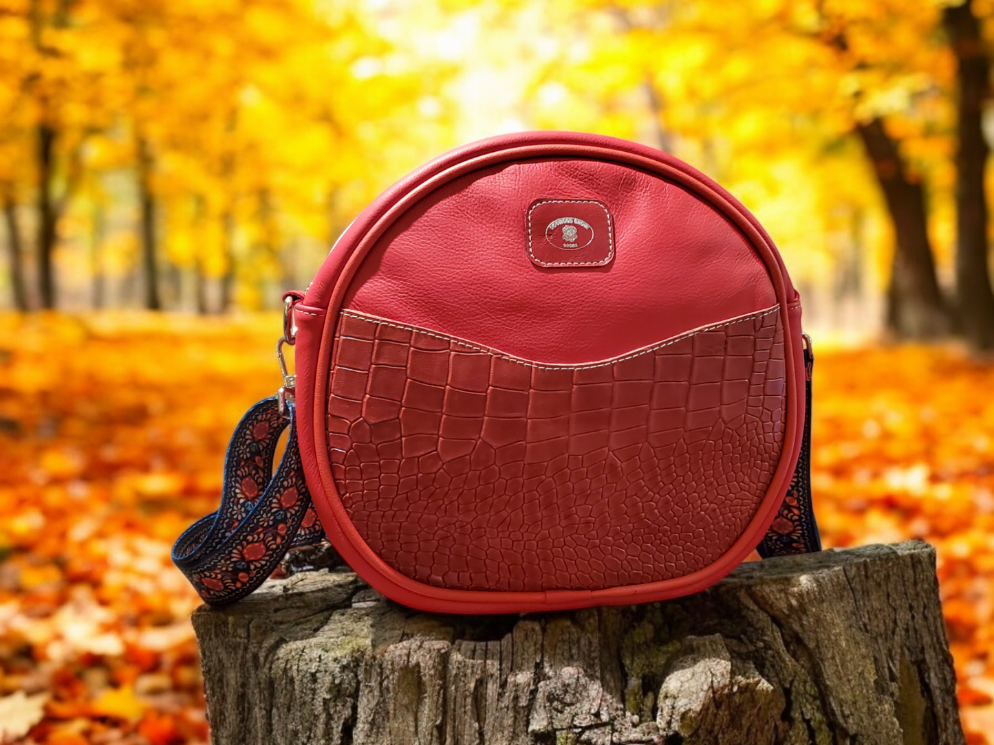 Red Leather Canteen Bag