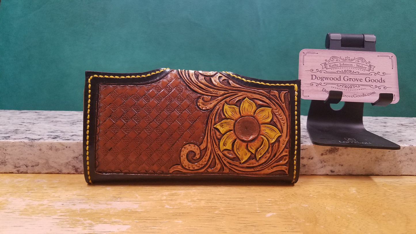 Sunflower clutch wallet