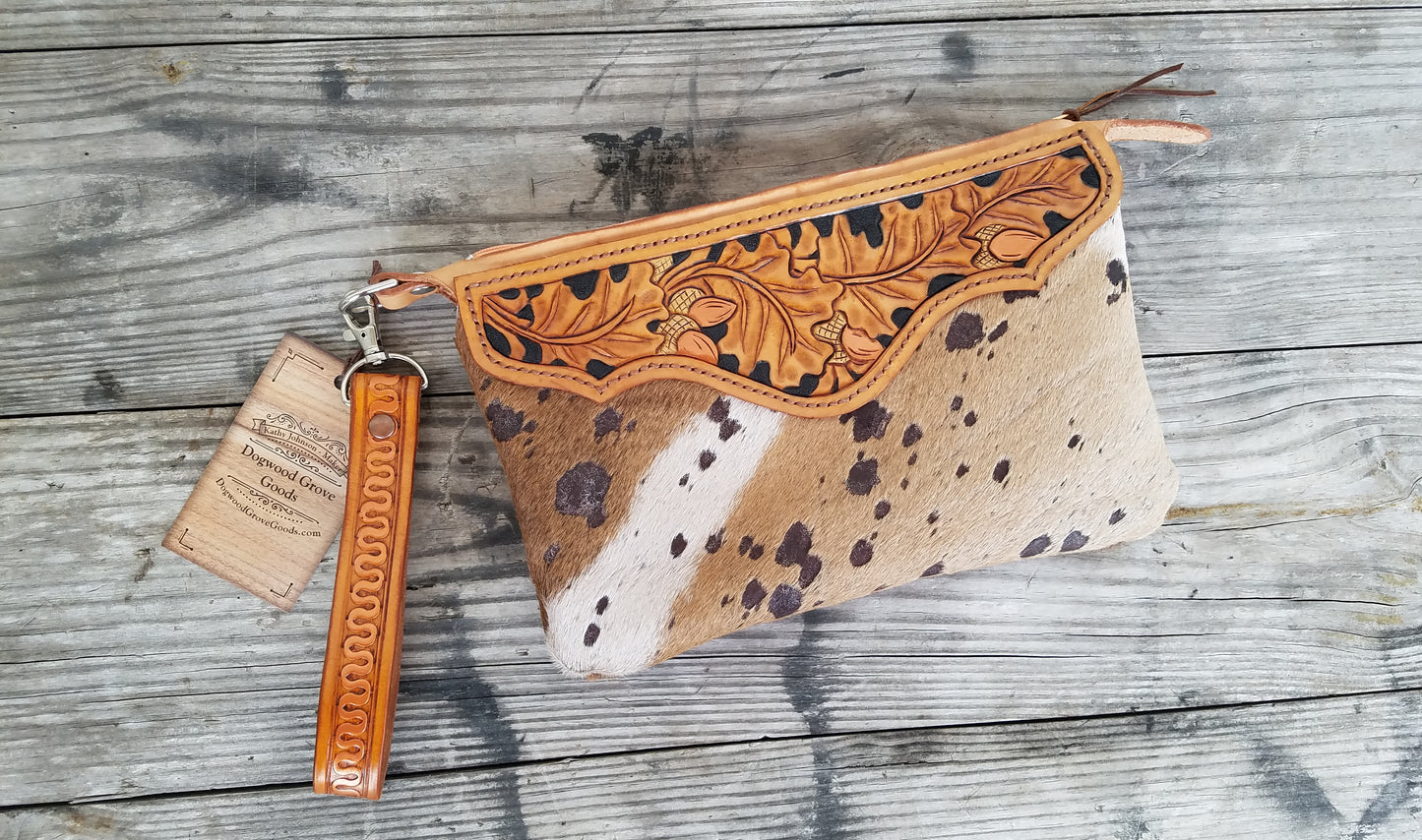 Copper Acorn Wristlet