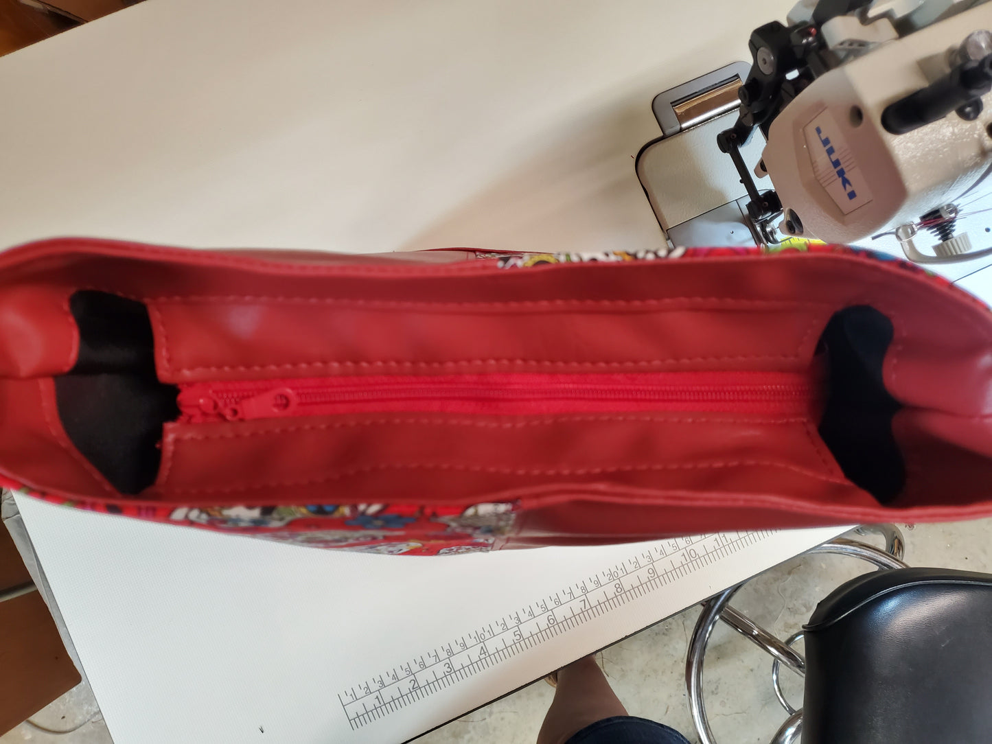 Sugar Skull and Red Vinyl Bag