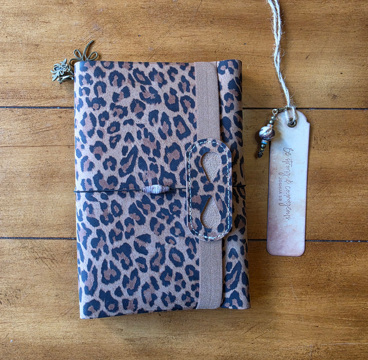 Cheetah print leather A5 Journal