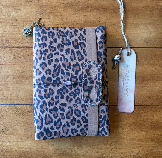 Cheetah print leather A5 Journal