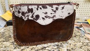 Acid-Washed Cowhide Wristlet