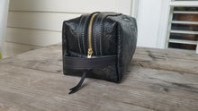 Load image into Gallery viewer, Black Embossed Leather Dopp Kit