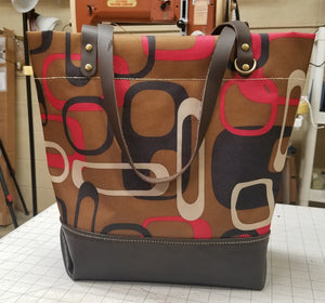Market Tote with Brown Leather