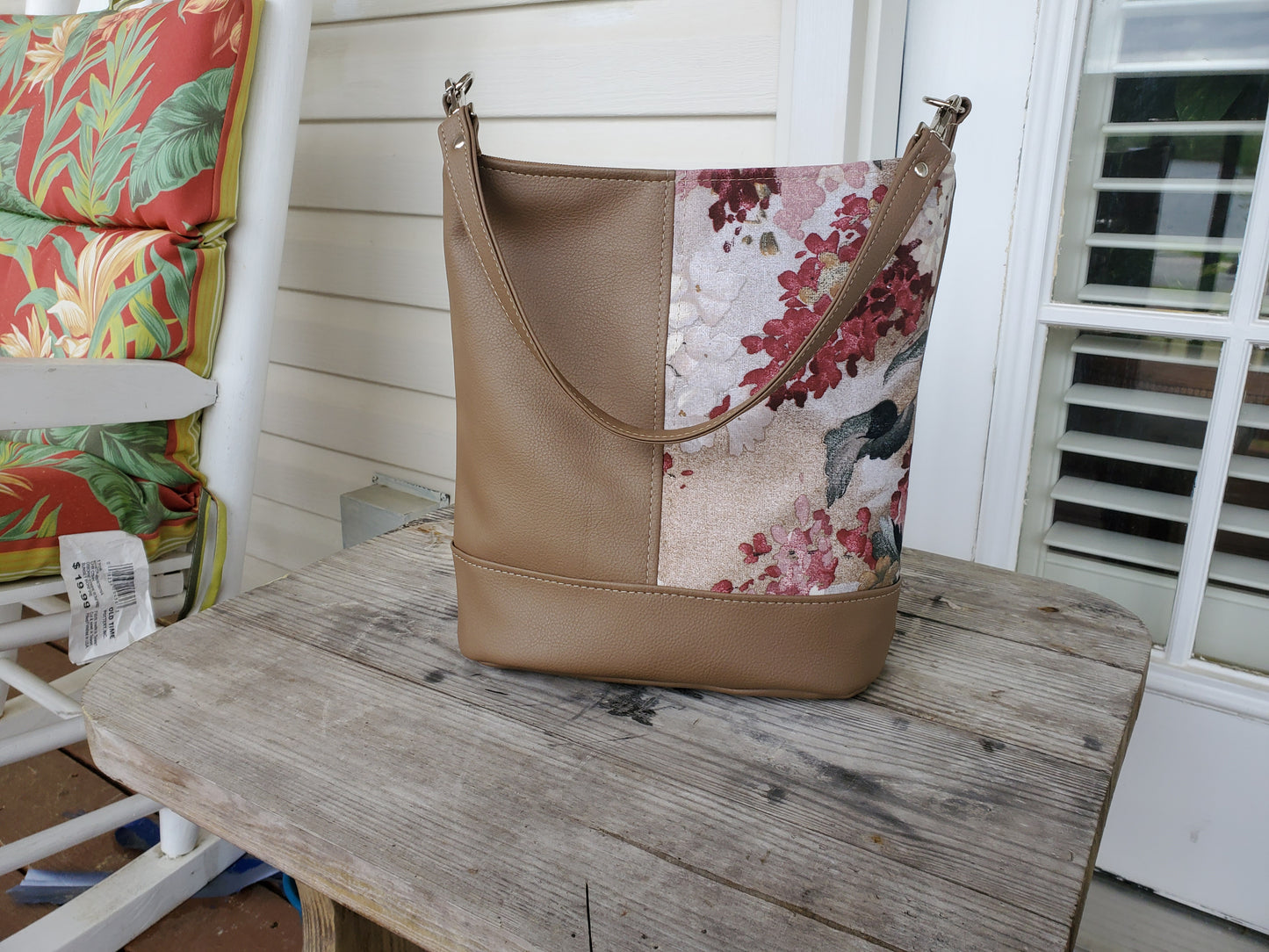 Bonnie Bucket Bag - Taupe & Floral
