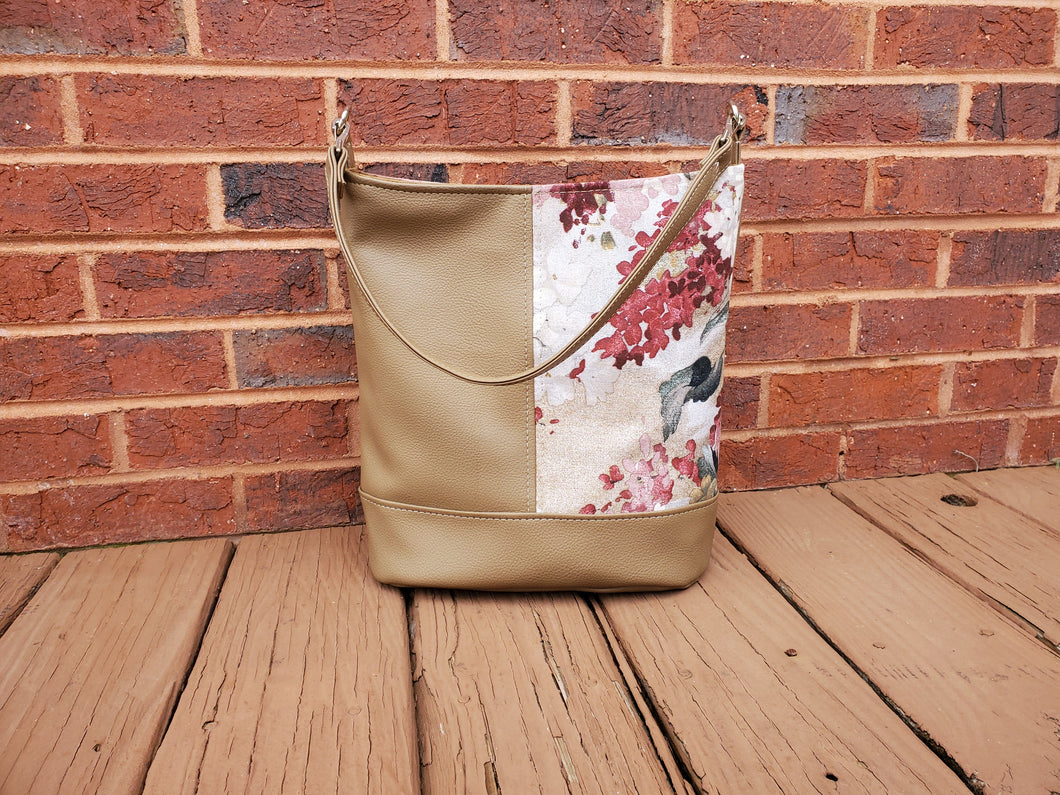 Bonnie Bucket Bag - Taupe & Floral