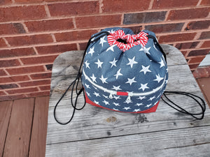 Begonia Drawstring Backpack- Patriotic