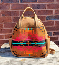 Load image into Gallery viewer, Backpack - Leather with Navajo Theme